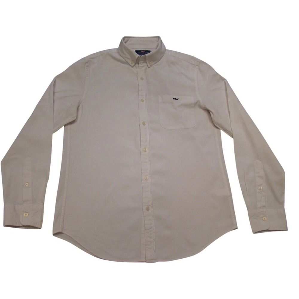 Vineyard Vines Unisex Size Small White Slim Fit Long Sleeve Button Shirt
